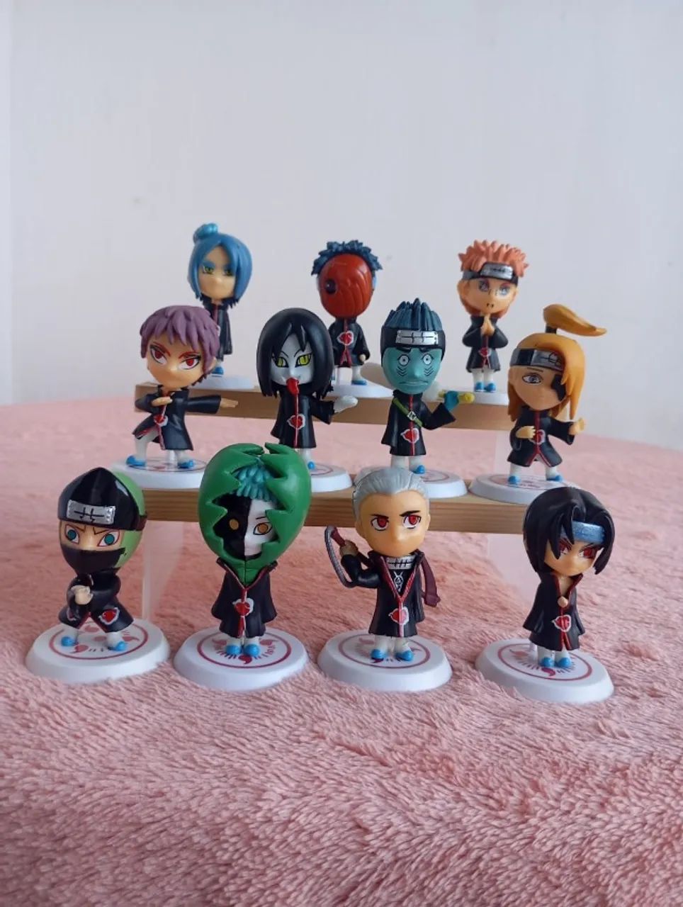 Kit 11 Bonecos Akatsuki Naruto Miniaturas