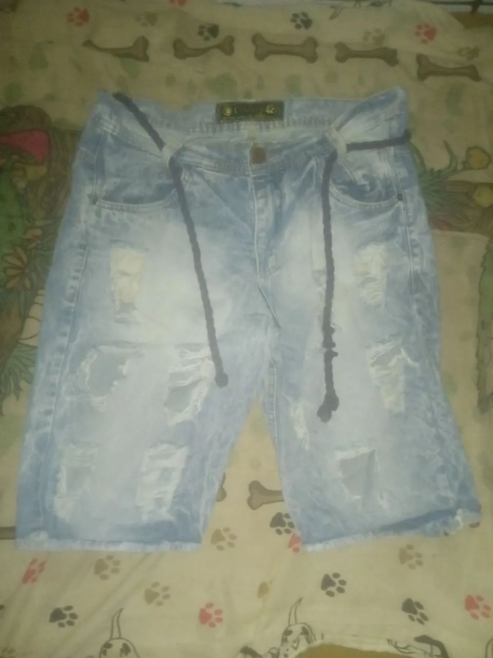 Calção Jeans masculino com cadarço!