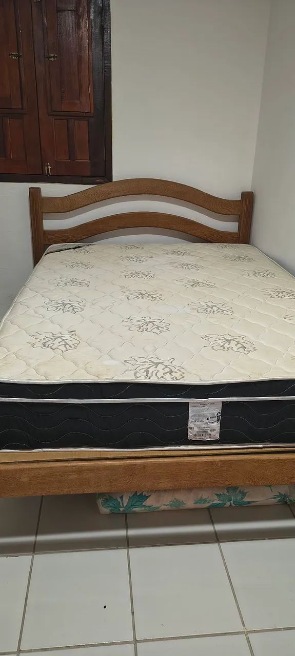 Cama de Casal Robusta + Colchão Ortobom Ortopédico Premium