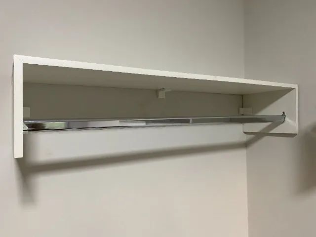 Arara de Roupas em MDF Branco 1m - Ideal para Loja e Quarto