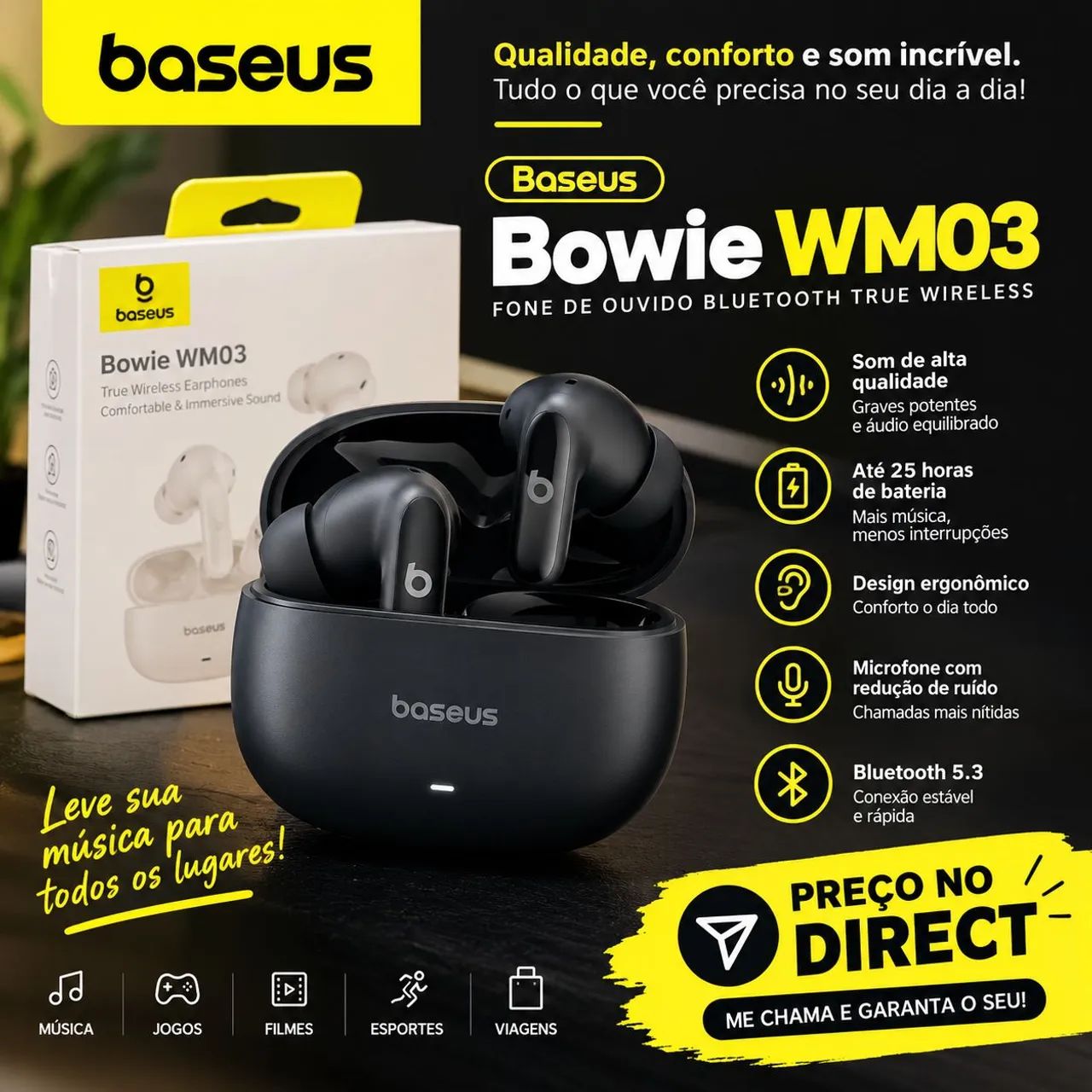 VENDO FONE DE OUVIDO BASEUS