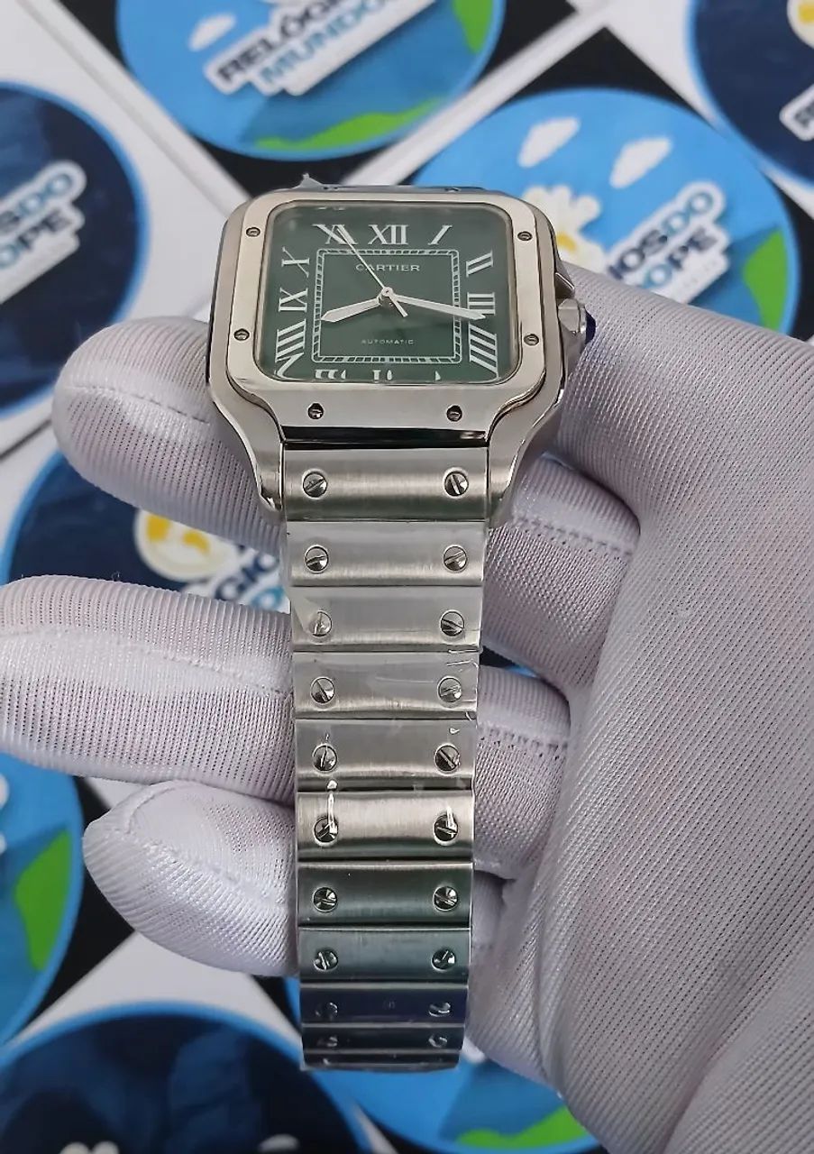 RELÓGIO CARTIER SANTOS FUNDO VERDE AUTOMÁTICO  - Foto 2