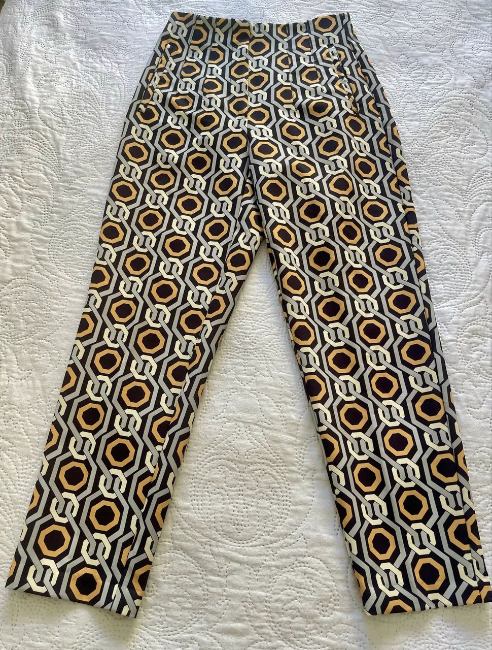 Calça com elastano cós alto Zara