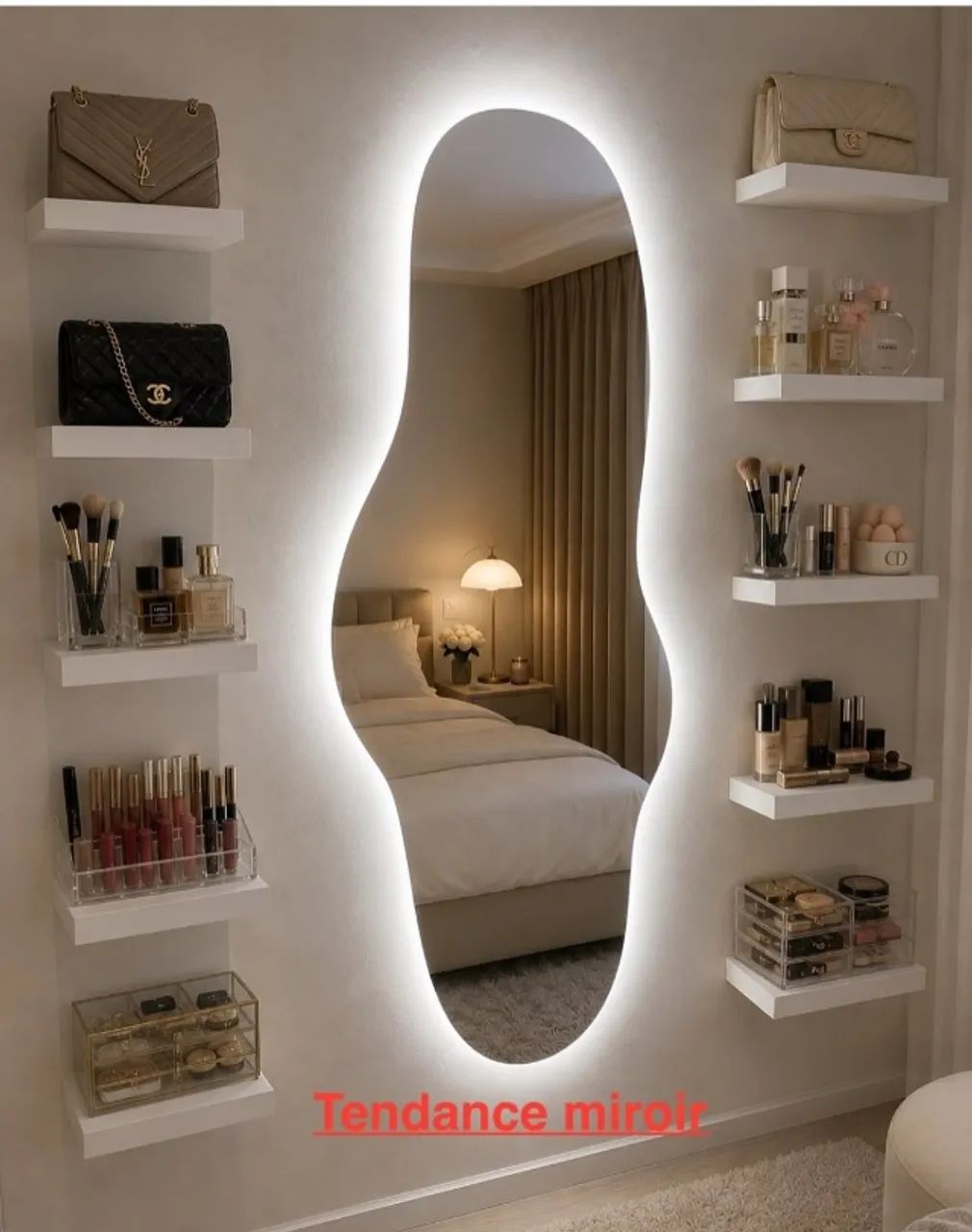 Espelho orgânico decorativo e funcional com e sem led 