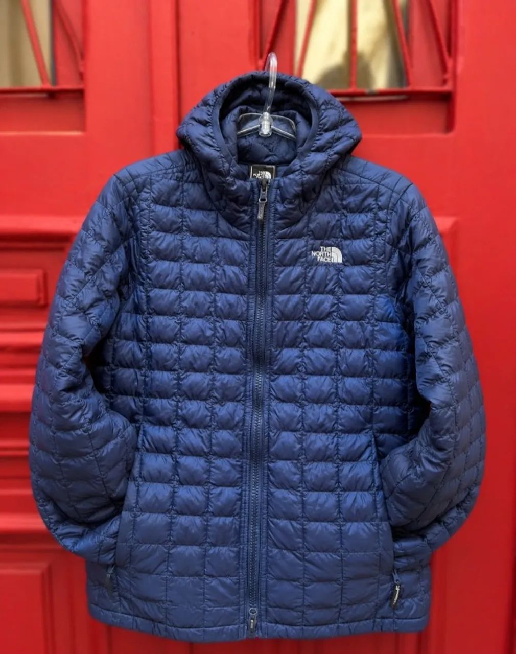 Jaqueta The North Face Puffer Original Infantil L/G 14/16 Com Capuz Azul Térmica