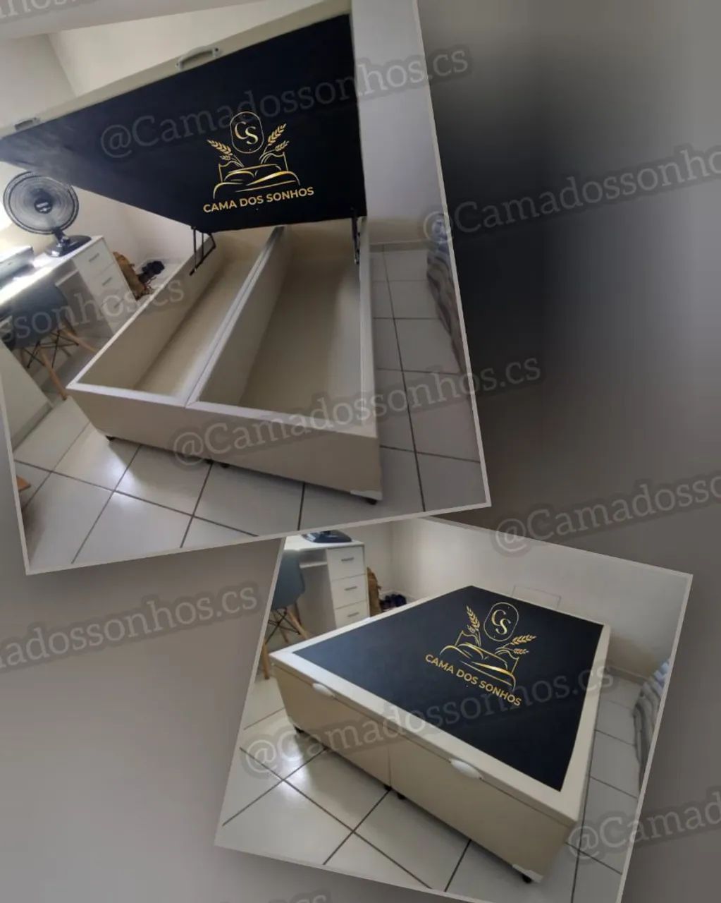 Cama Baú casal e solteiro.