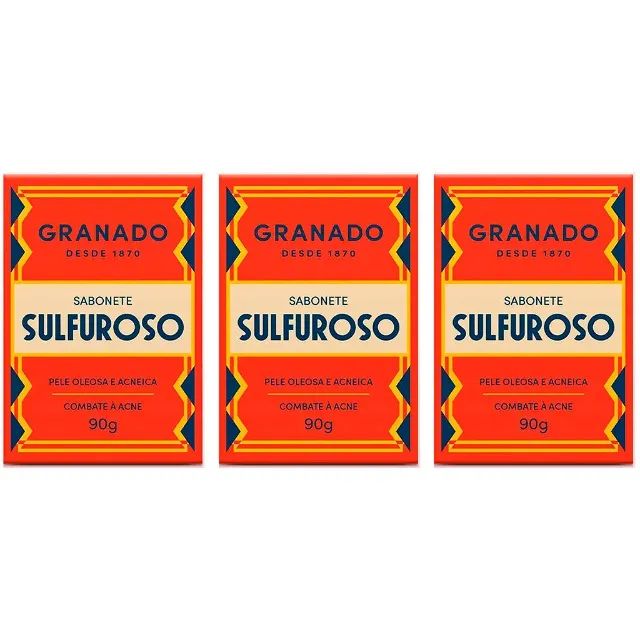 Kit C/ 3 Sabonetes Granado Sulfuroso 90g Enxofre 10% Oleosa - CM0003K3 - Foto 3
