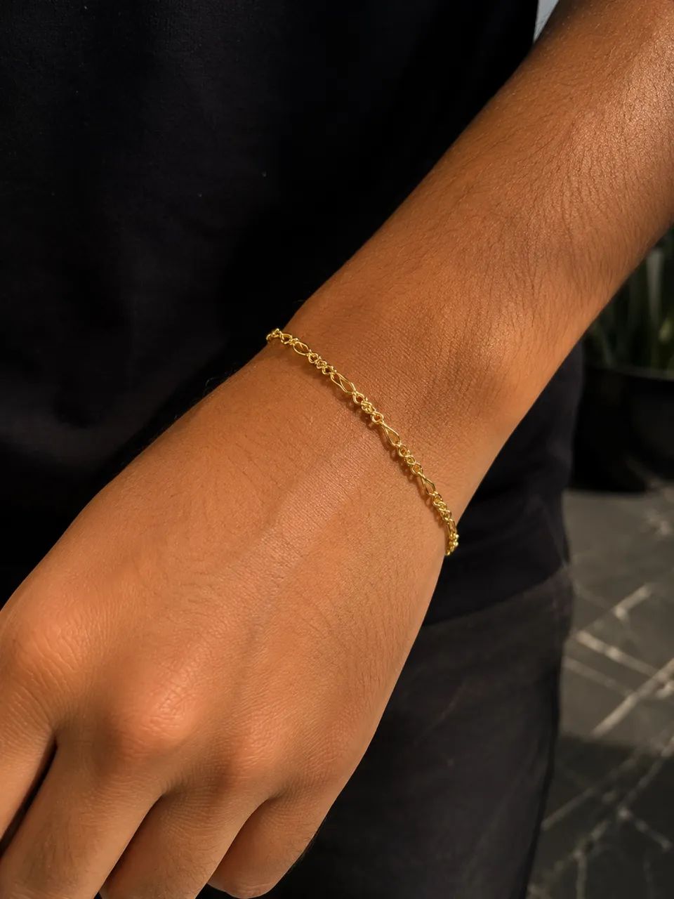 Pulseira Masculina Banhada a Ouro - Estilo Premium e Alta Durabilidade - Foto 2