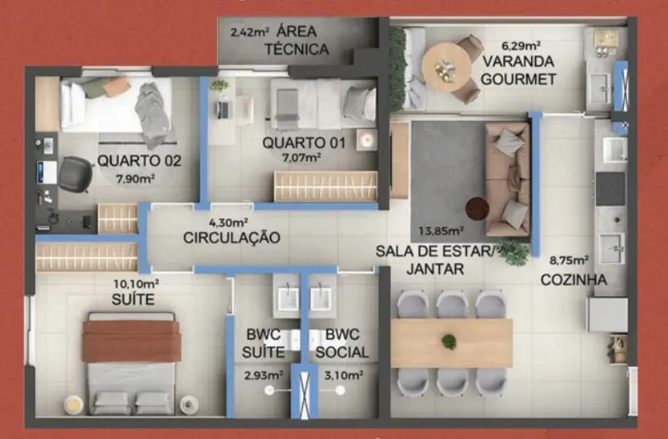 PLANTA 73m²