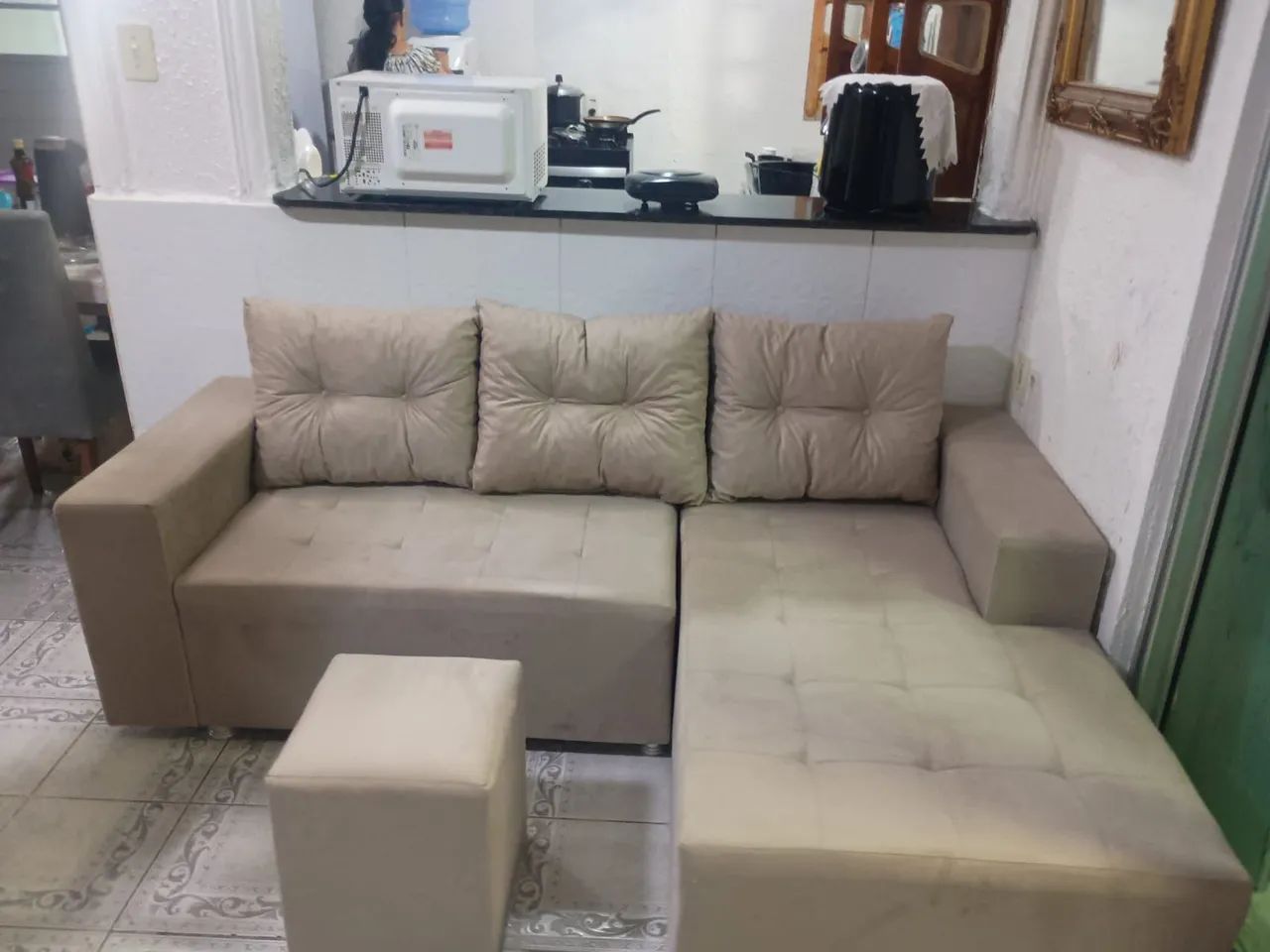 Sofá na Promoção com Puff - Foto 5