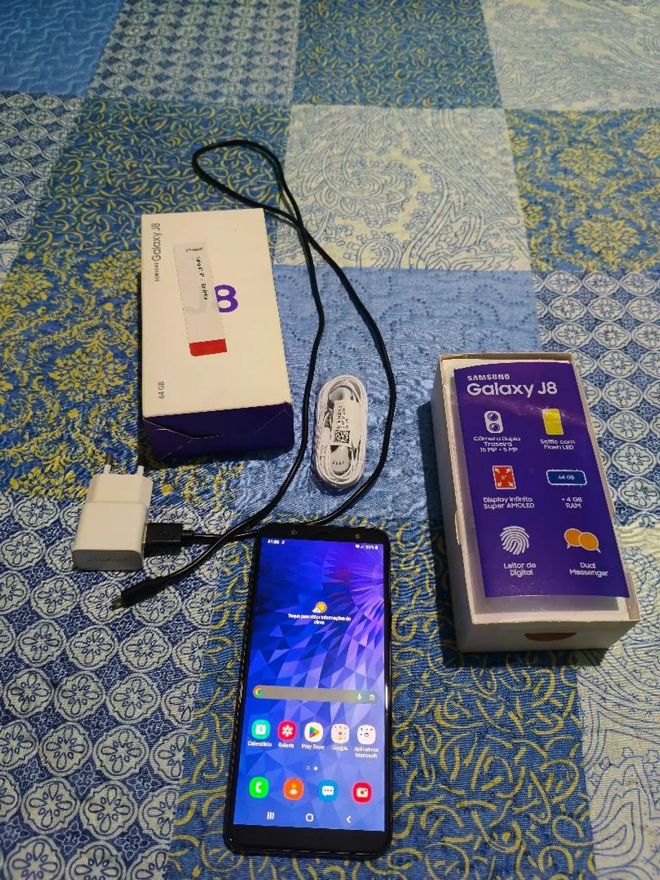 Samsung Galaxy J8 Preto 64GB Completo com Caixa e Carregador