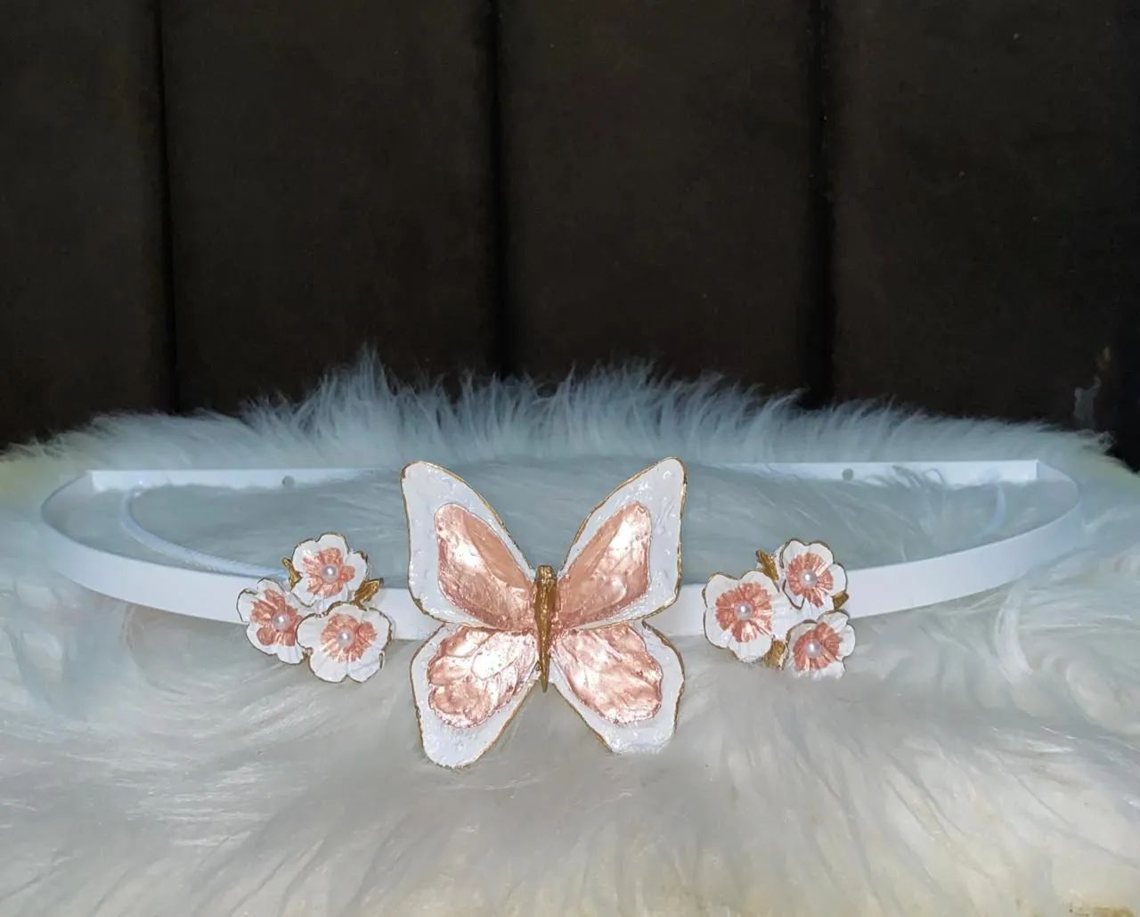 Kit de Dossel Borboleta com Flores + Véu Mosquiteiro/ Entrega Grátis  - Foto 2