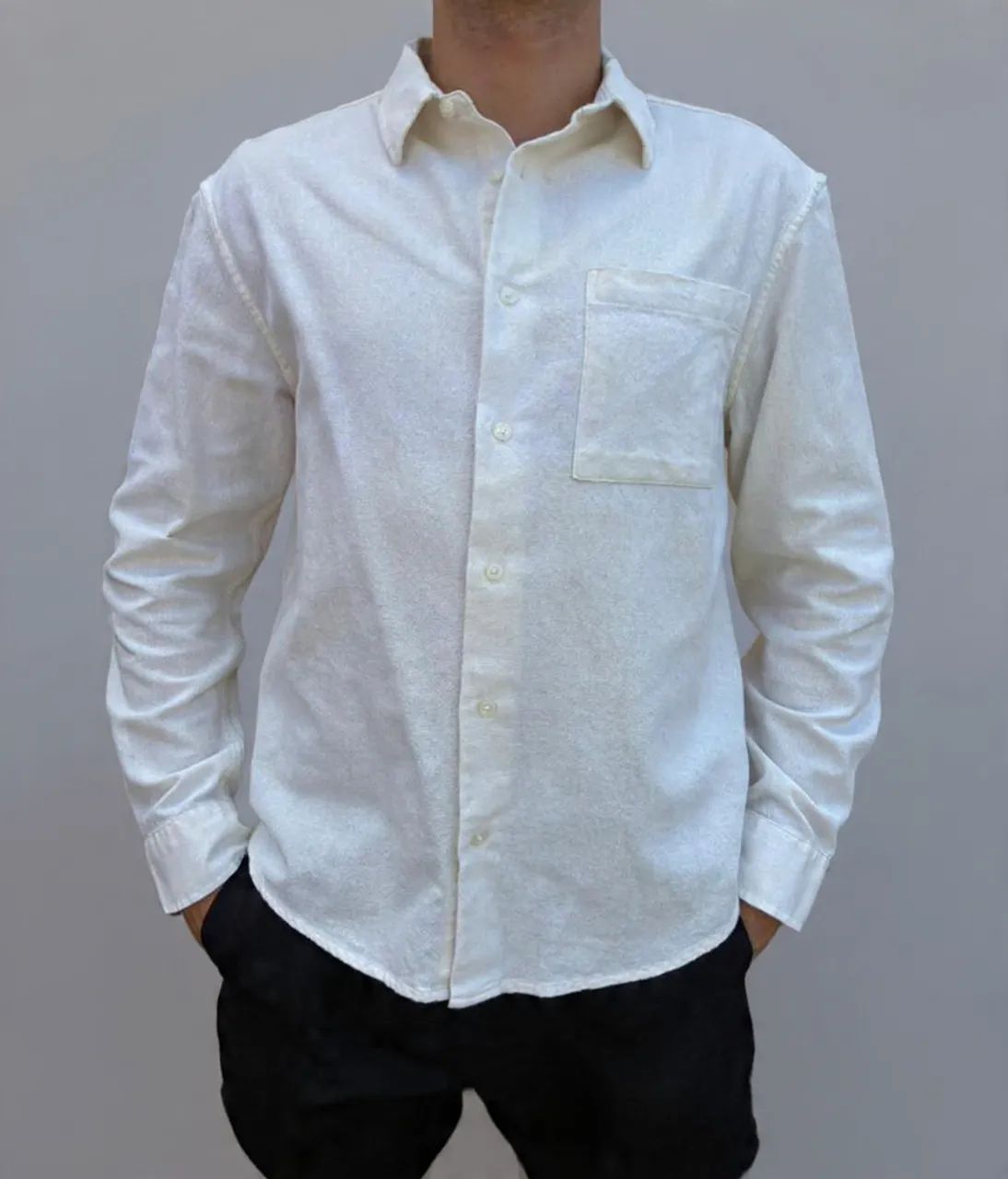 Camisa Masculina Manga Longa Algodão Linho
