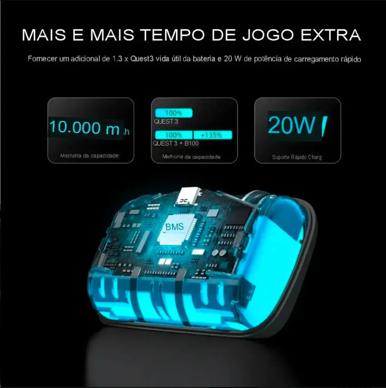 BOBOVR B100 META QUEST 3 e 3S compatível apenas com strap MAX E3 e S3 PRO - Foto 2