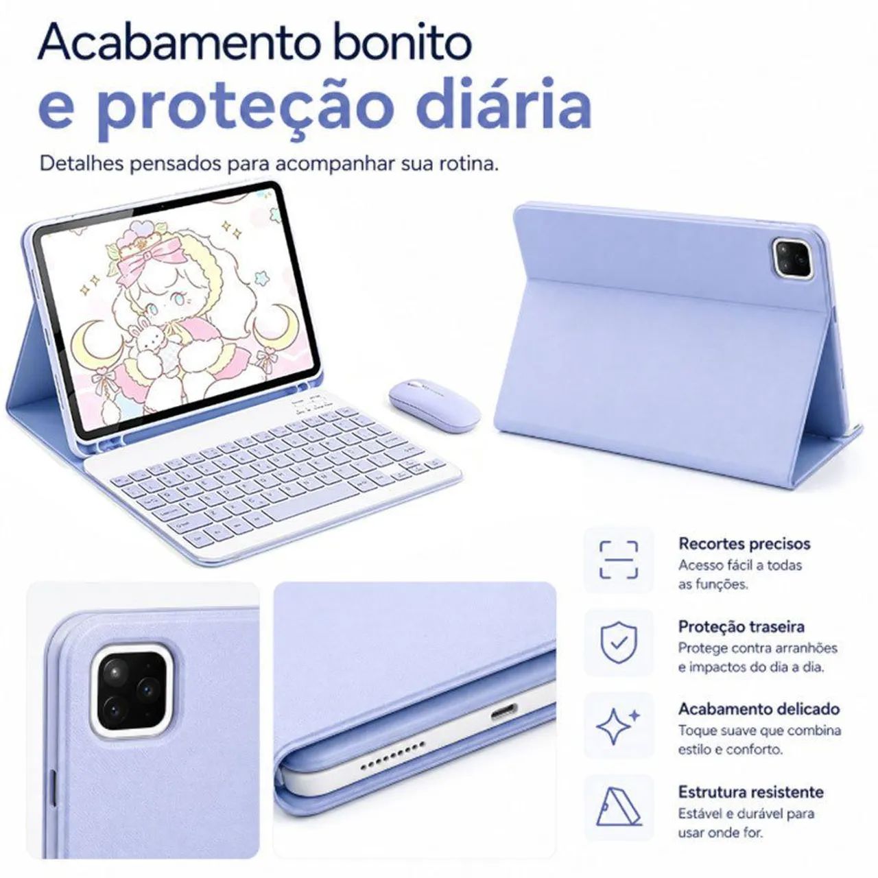 capa com teclado redmi pad  - Foto 5