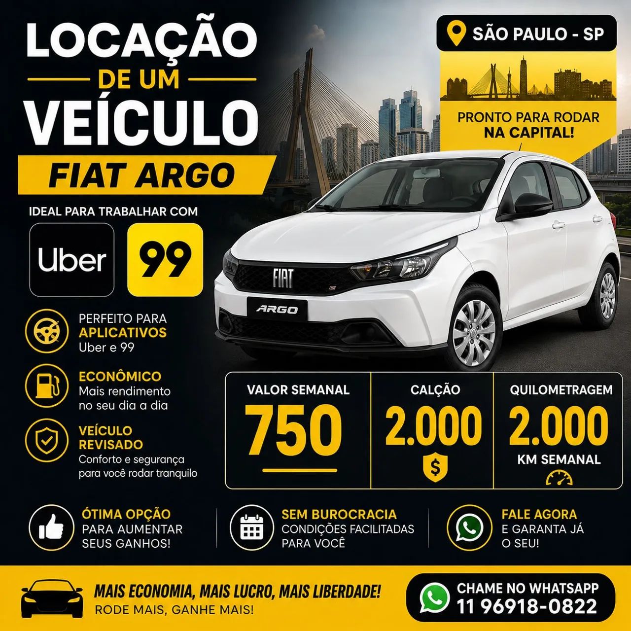 Aluguel De carro Para app - Foto 2