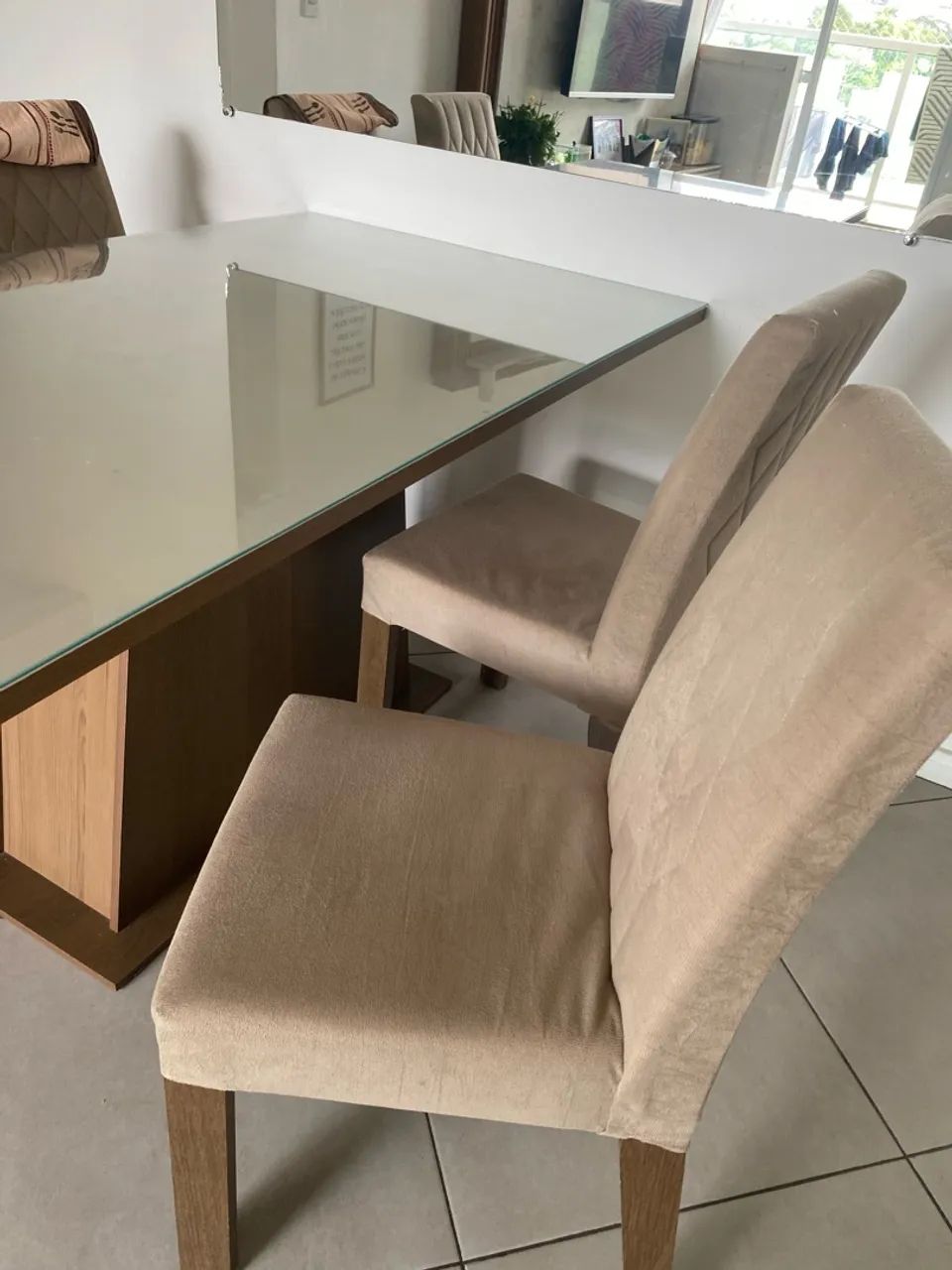 Mesa de 4 cadeiras tampo de vidro  - Foto 2