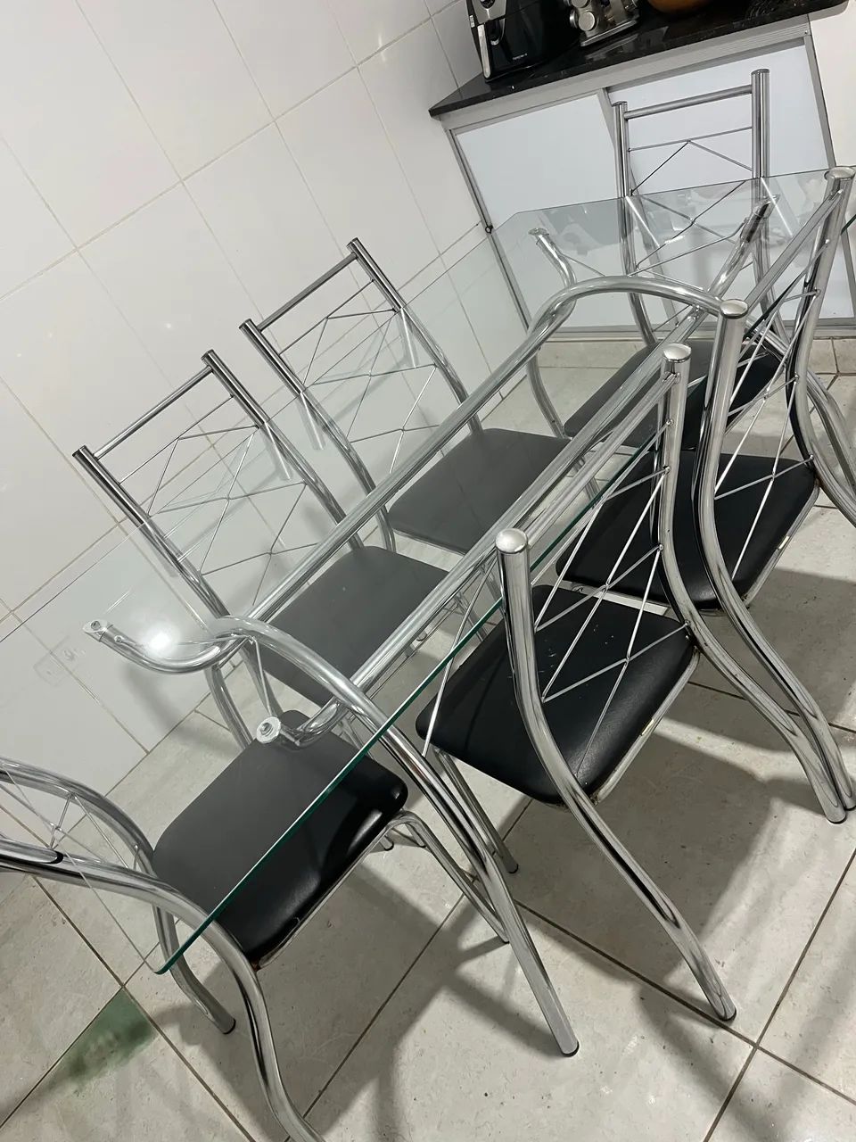 Mesa Carraro 6 cadeiras em vidro - Foto 2