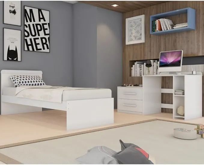 Berço Multifuncional Vini com Cama Auxiliar Peroba Branco 100% mdf - Foto 5