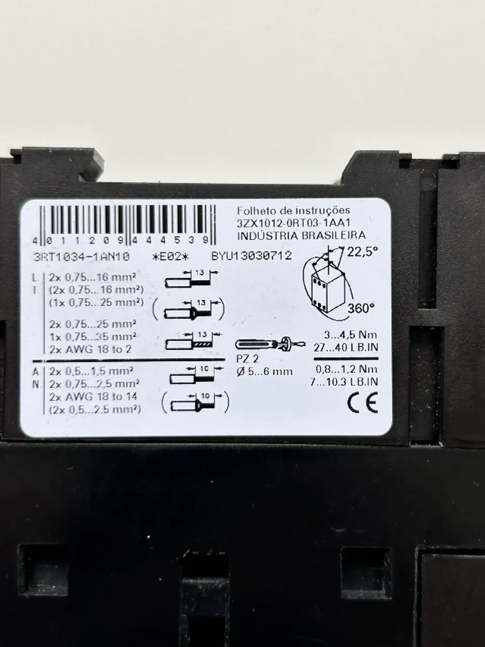 Contator Tripolar SIEMENS 3RT1034-1AN10 32A 220VCA AC3 - Foto 6