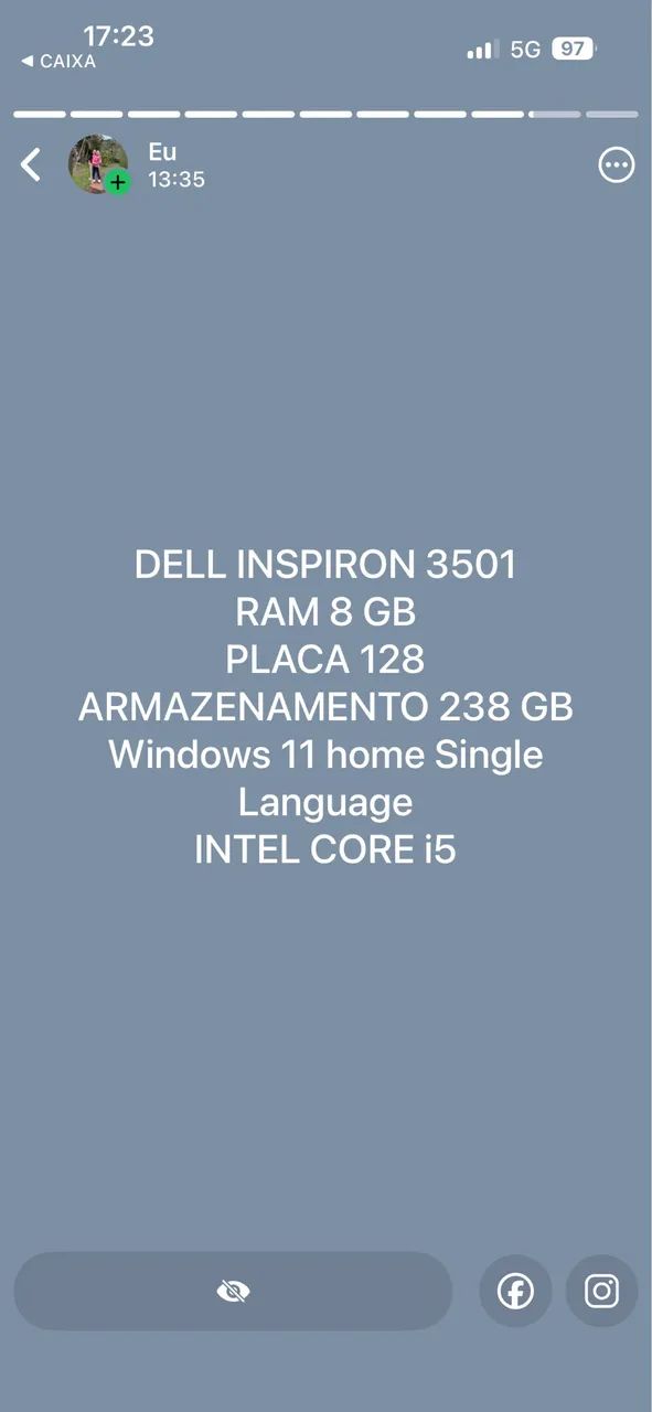 Vende-se Notebook Intel Core i5