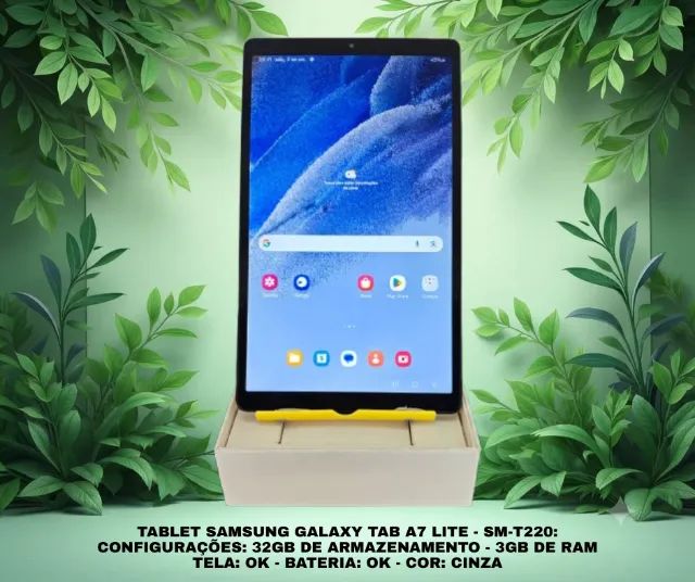 ? SAMSUNG GALAXY TAB A7 LITE - 32GB DE ARMAZENAMENTO - 3GB DE RAM - CINZA - Foto 2