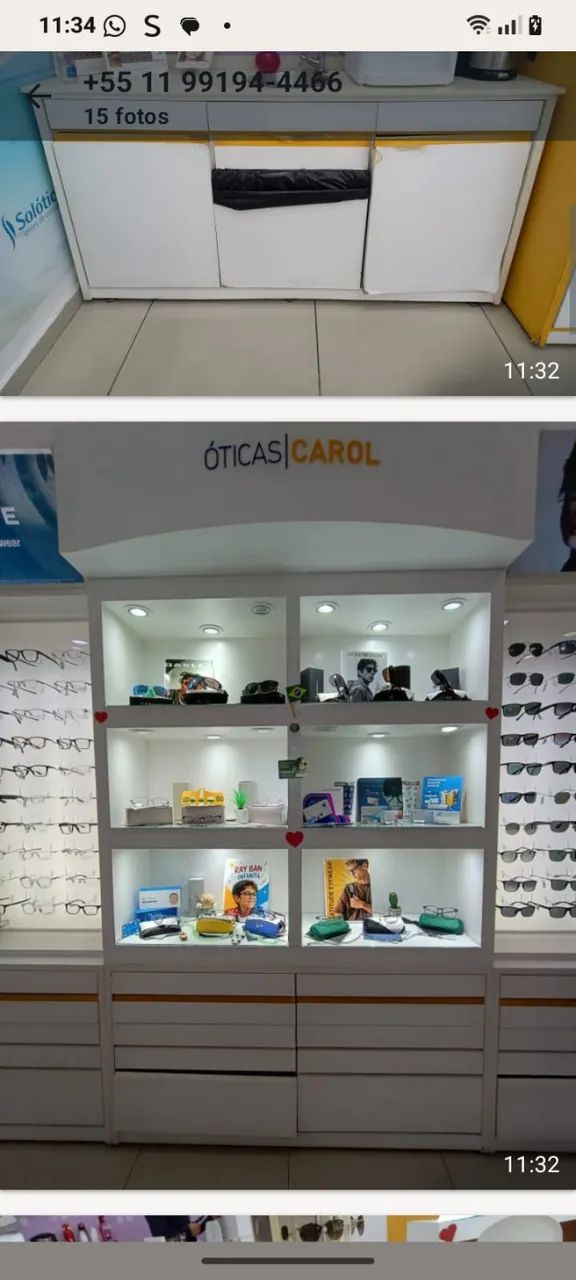 Mobiliário usado de ótica 