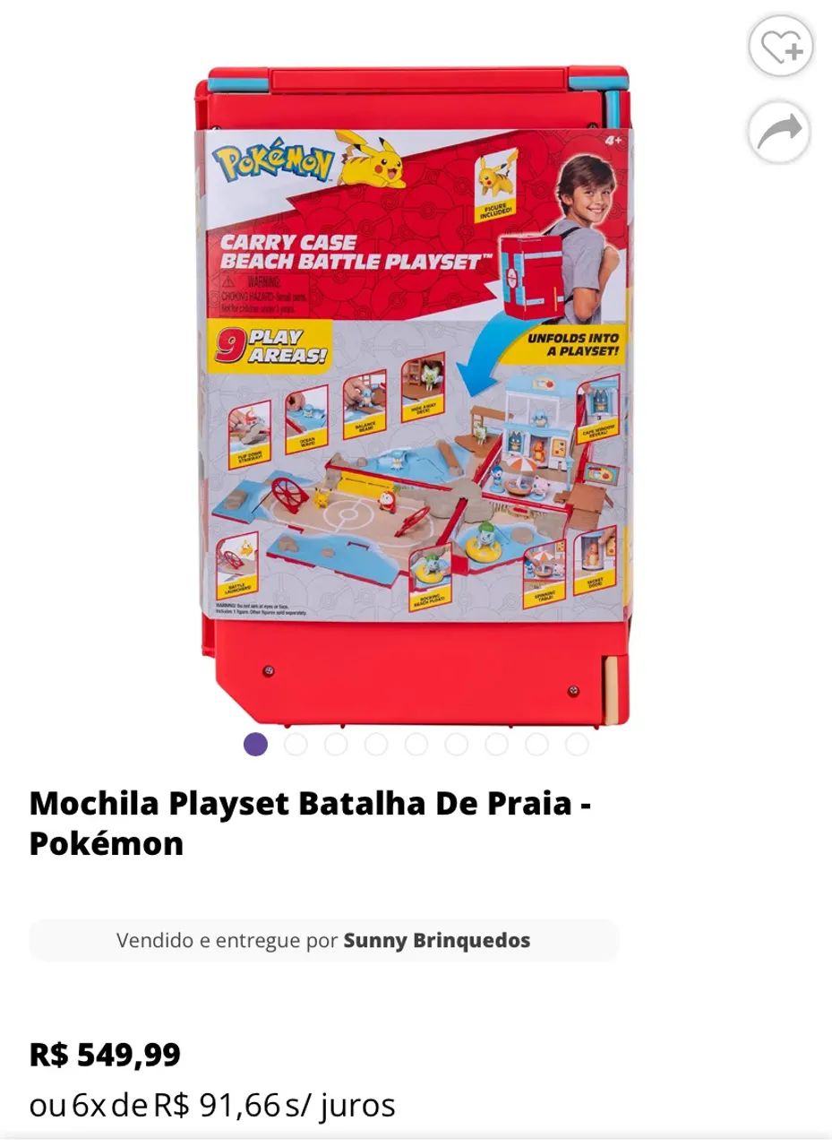  Brinquedo mochila Pokémon novo com 5 bonecos  - Foto 6