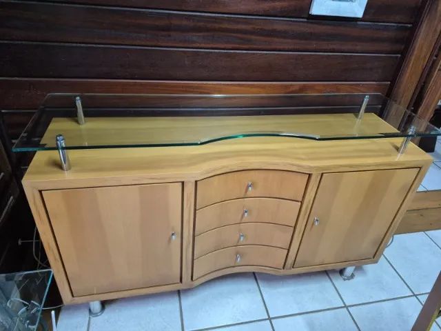 Conjunto Mesa de Jantar 6 cadeiras com Aparador de Madeira - Foto 2
