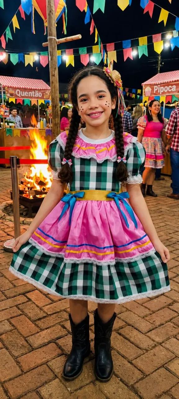 Vestido de Quadrilha infantil 