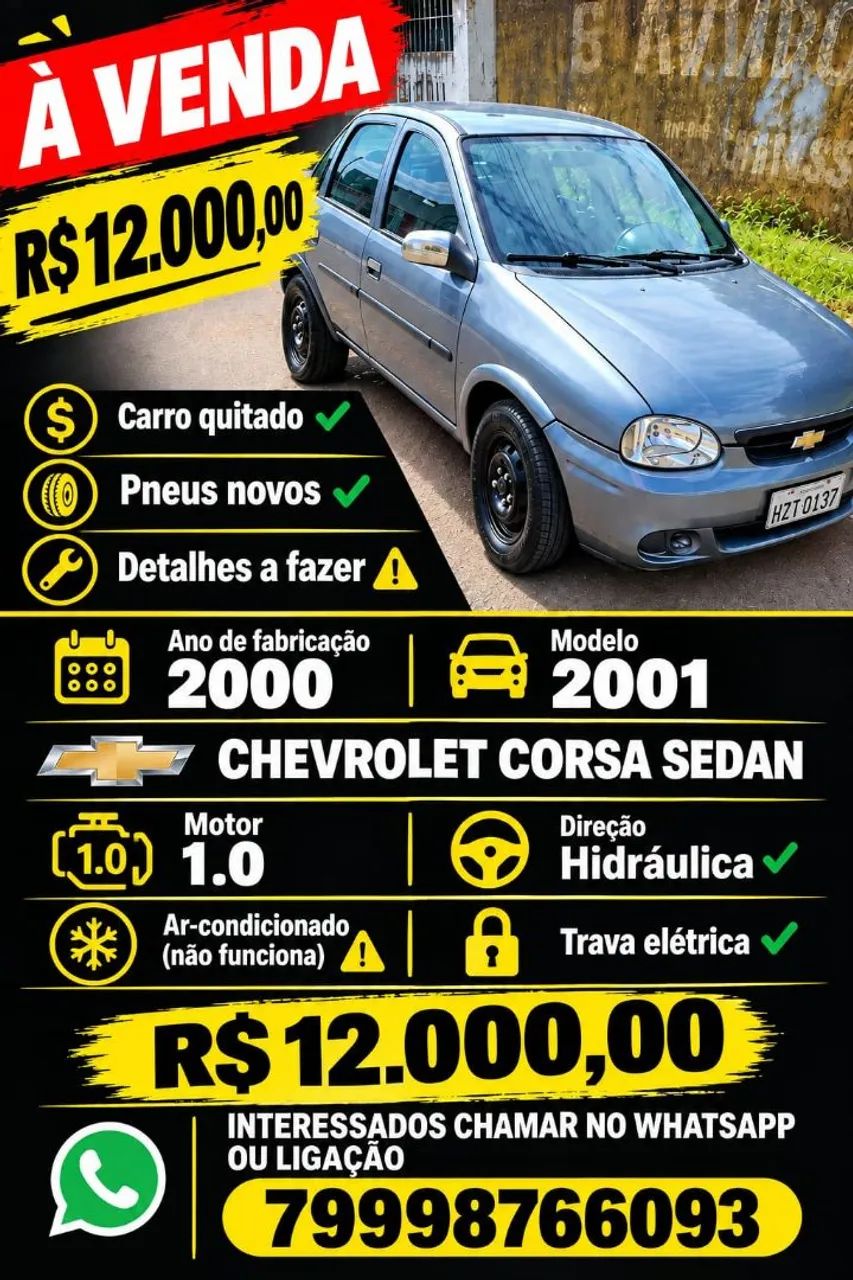 Chevrolet Corsa Wind 1.0 Mpf/milleniumi/ EFI 4P (álcool) 2001