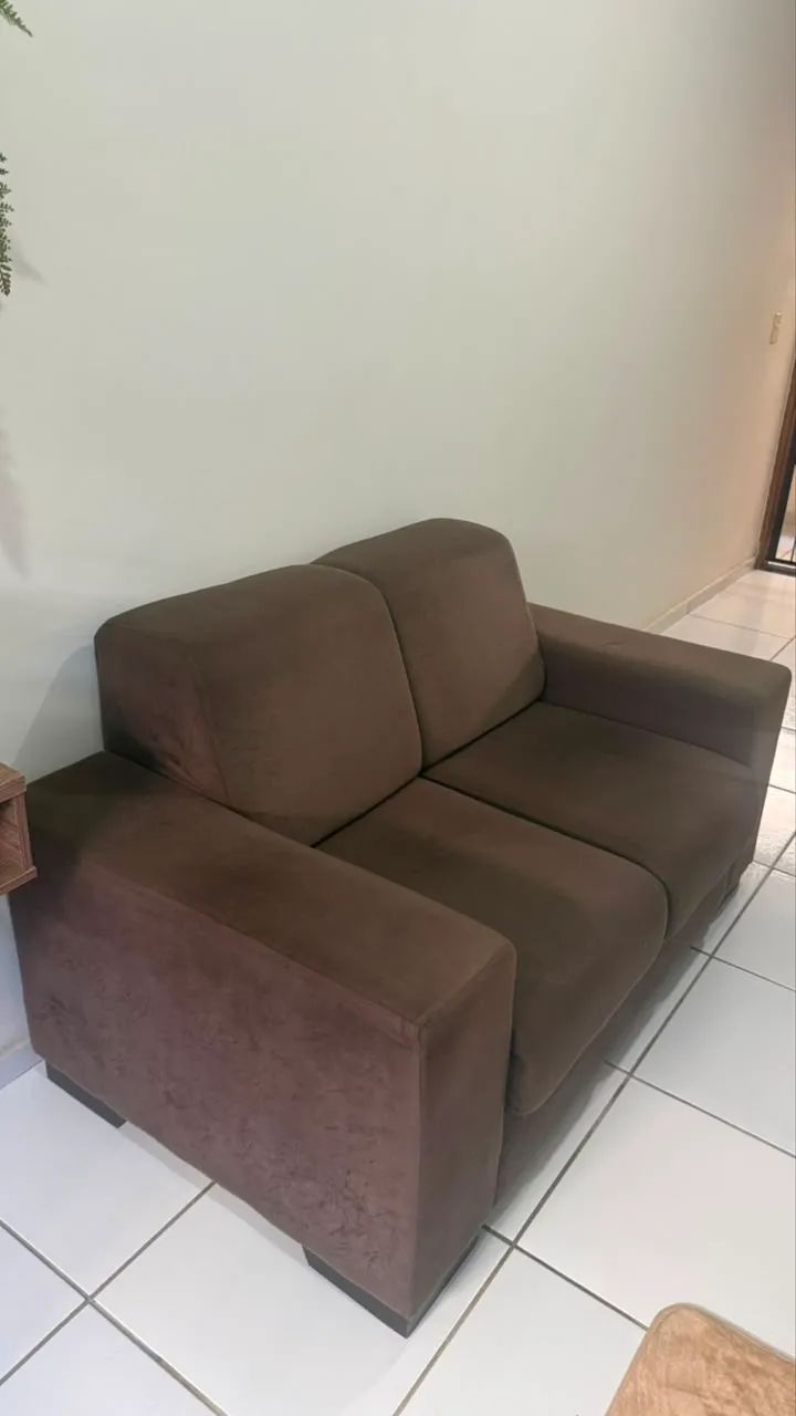 Sofá Retrátil 2 lugares Marrom Escuro- Seminovo - Foto 3