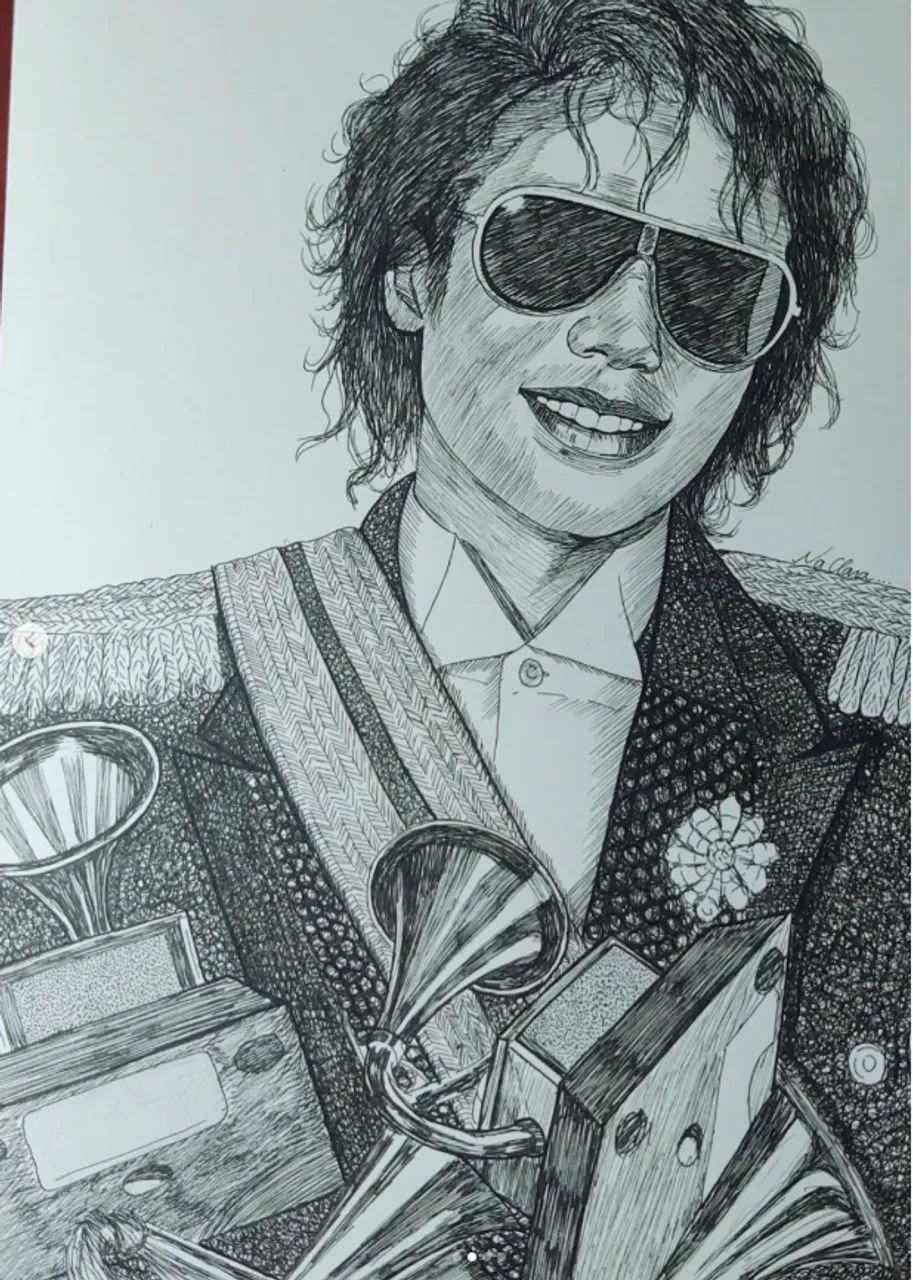 Desenho do Michael Jackson feito à mão
