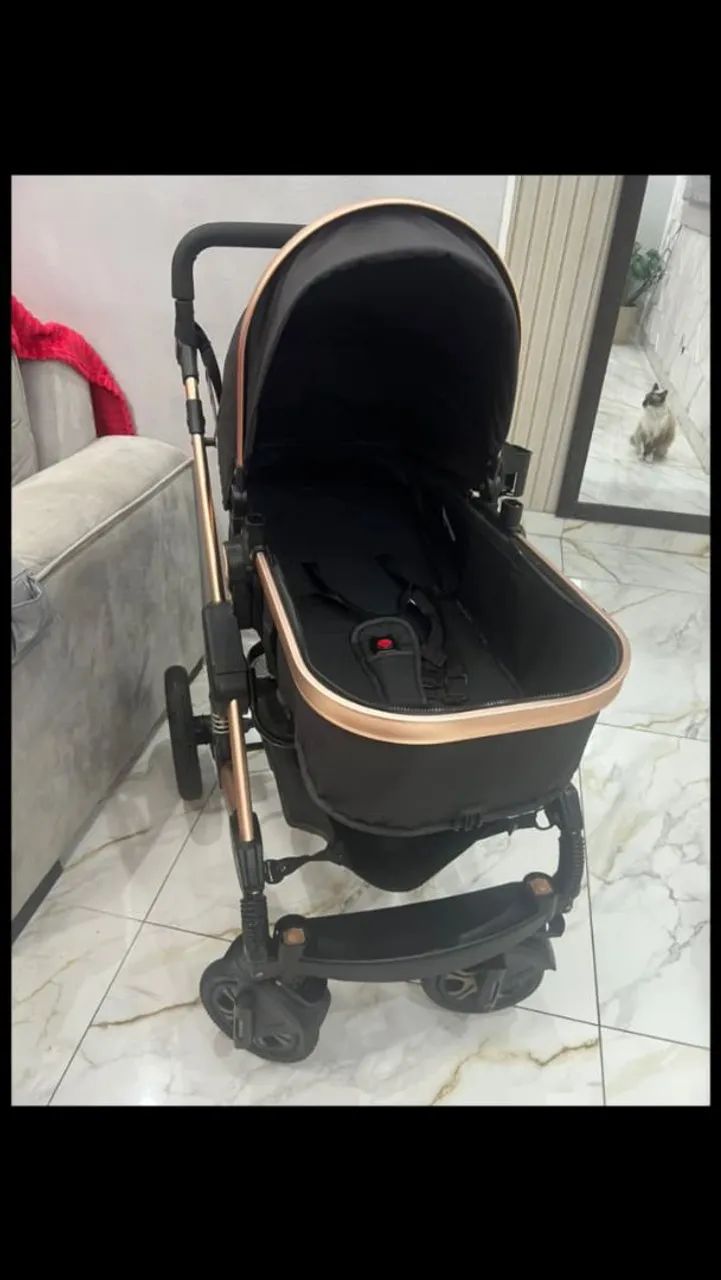 Carrinho de bebê Moisés europeu + bebê conforto  - Foto 3