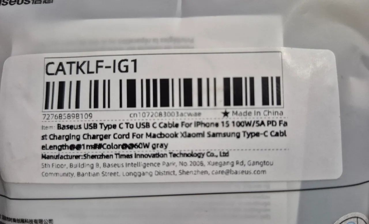 Cabo Baseus USB (TIPO C - Tipo C) 100w - Foto 4