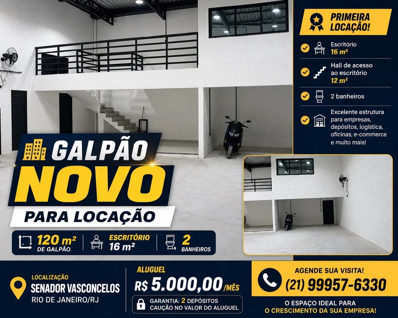 Alugo galpão  em senador Vasconcelos 