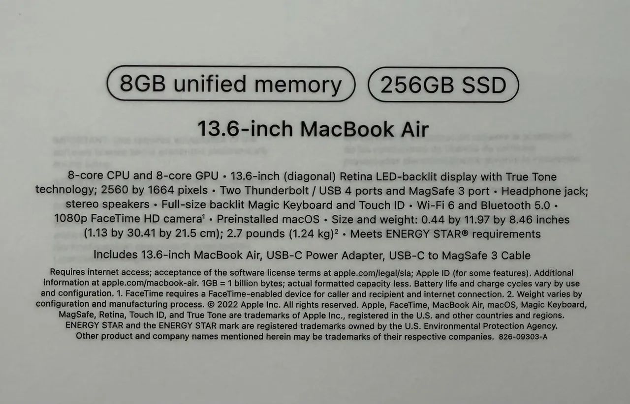 Macbook air 13" 256/8Gb M2 - Foto 3
