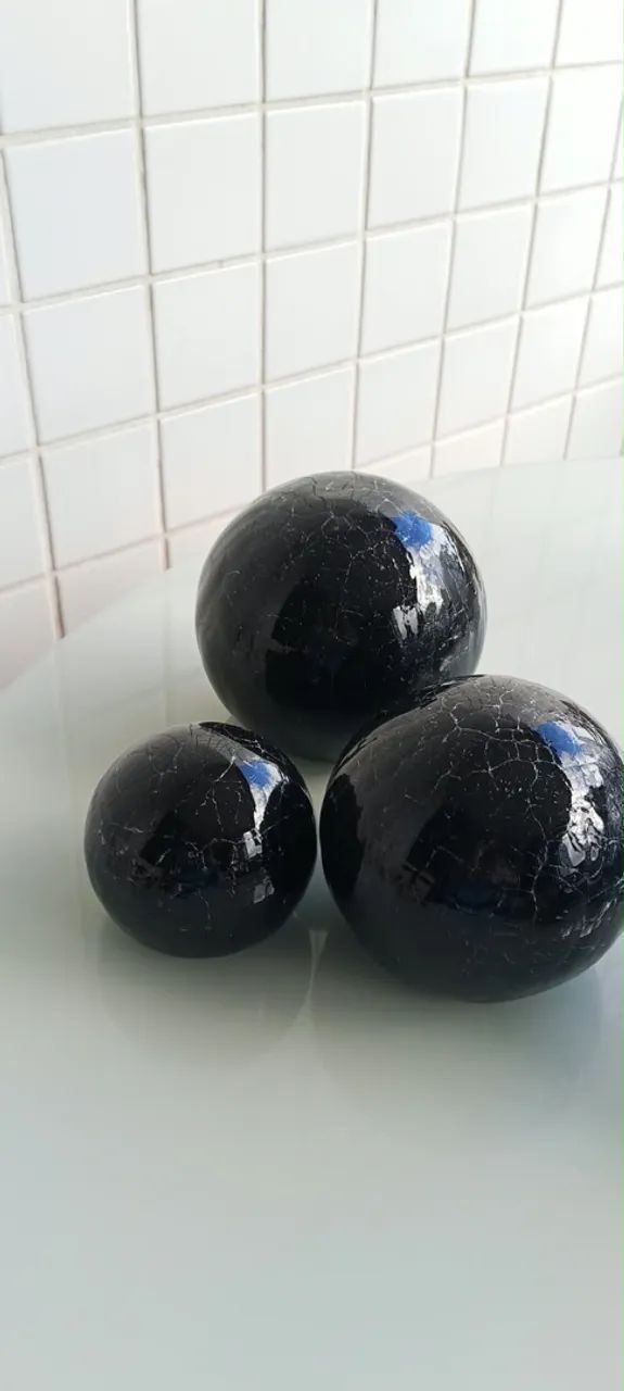 Trio de bolas de decoração 