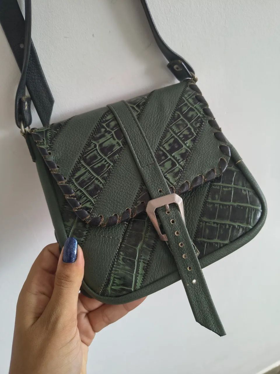 Bolsa Verde em Couro - Foto 3