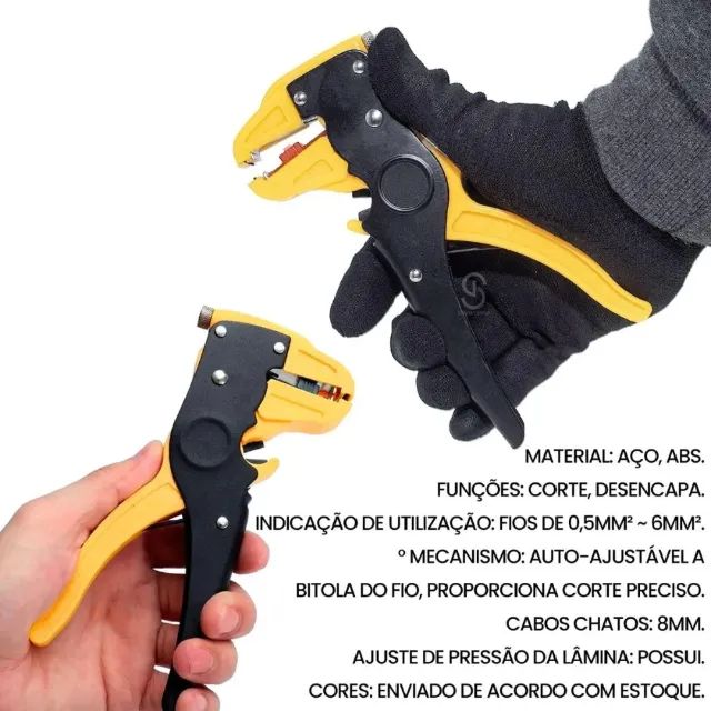 Alicate Decapador De Fio Desencapador Cabo 0,2 A 6mm Potente BOMVINK BOM-1705 - Foto 2