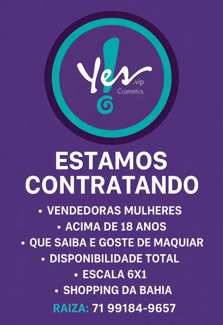 Loja Yes shopping da Bahia: somente mulheres acima de 18 anos