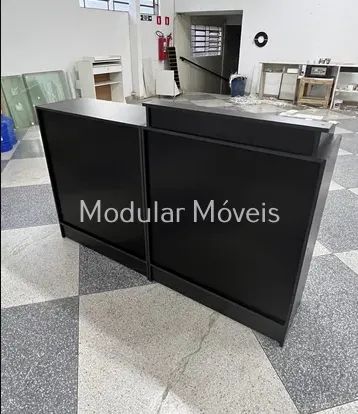 Balcão Caixa + Balcão Atendimento - Preto