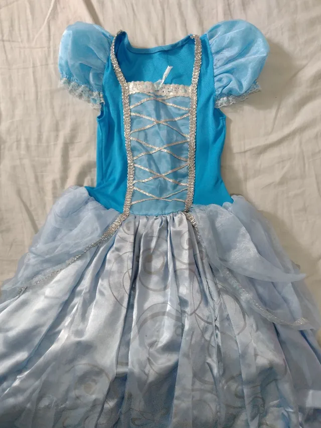 Vestido Princesa Cinderela Infantil com Acessórios + Anágua