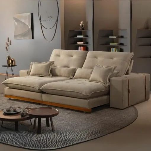 Sofá Retrátil e Reclinável Arthur 2,50m. Produto Novo. Pronta Entrega.