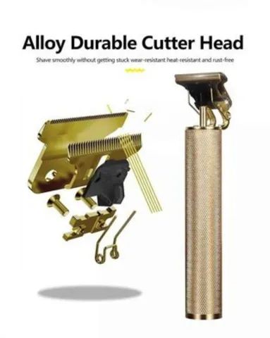 Máquininha profissional de cortar cabelo e barba recarregável via USB sem fio aparador - Foto 2