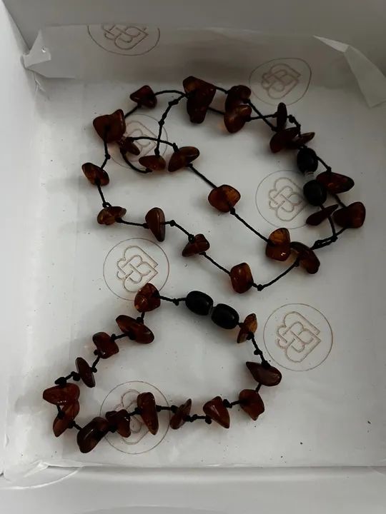 Conjunto de colar e pulseira de âmbar  - Foto 2