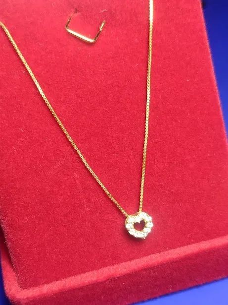 Tornozelheira Coração Pedras Ouro 18 Kilates Peso 0.60 Grama 6 mm Fio 0.4 mm 30 Cm         - Foto 4