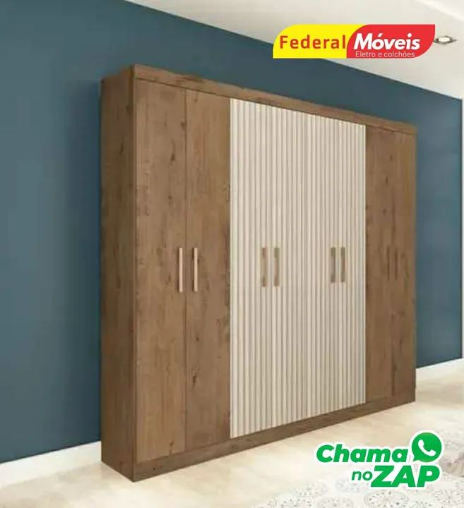 Guarda Roupa com 8 Portas e 2 Gavetas Novo Fazemos Entrega 