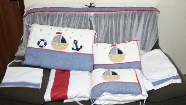 Kit berço bordado marinheiro