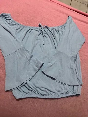Blusa ciganinha azul bebê P - Foto 2